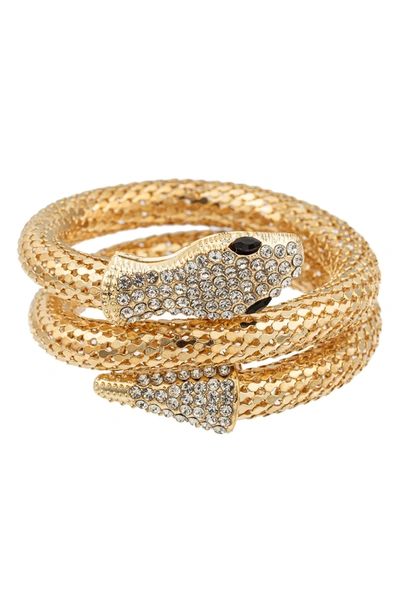 Eye Candy Los Angeles Luxe Collection Snake Wrap Bracelet In Gold