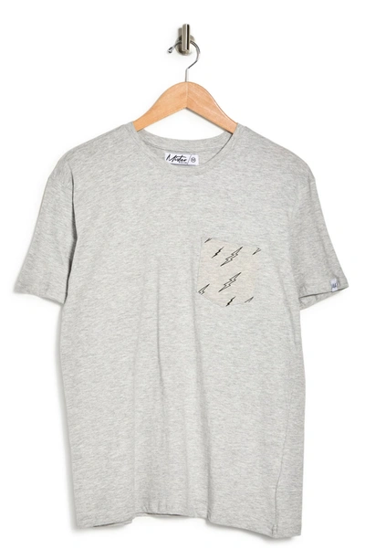 Mister Graphic Pocket Pajama T-shirt In Lt.grey Lightning Bolts