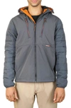 Hawke And Co . Softshell Bonded Faux Shearling Lined Zip Hoodie In Carbon