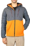Hawke And Co . Softshell Bonded Faux Shearling Lined Zip Hoodie In Autumnal/ Carbon