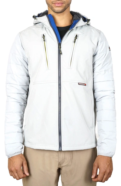Hawke And Co . Softshell Bonded Faux Shearling Lined Zip Hoodie In Highrise