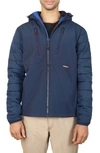 Hawke And Co . Softshell Bonded Faux Shearling Lined Zip Hoodie In Navy