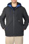 Hawke And Co . Softshell Bonded Faux Shearling Lined Zip Hoodie In Black