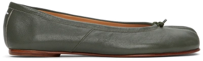 Maison Margiela 10mm Tabi Vintage Leather Ballerinas In T7166 Thymo