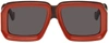 Loewe Women's Paula's Ibiza Oversized Square-frame Acetate Sunglasses In 44a Shiny Orange + H