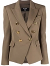 BALMAIN BALMAIN WOMEN'S BROWN WOOL BLAZER,XF1SG002WB058AD 40