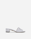 Dolce & Gabbana Women White Mules With Low Heel And Dg Millennials Detail In Smooth Leather Woman In White