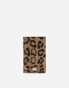 DOLCE & GABBANA LEOPARD-PRINT CRESPO PASSPORT HOLDER WITH BRANDED PLATE