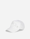Dolce & Gabbana Cotton Blend Eyelet Lace Baseball Hat In Multicolor