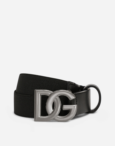DOLCE & GABBANA STRETCH BELT WITH DG LOGO