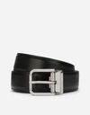 Dolce & Gabbana Brushed Calfskin Belt In Black