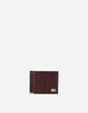 Dolce & Gabbana Crocodile Bifold Wallet With Moneyclip And Branded Tag In Bordeaux