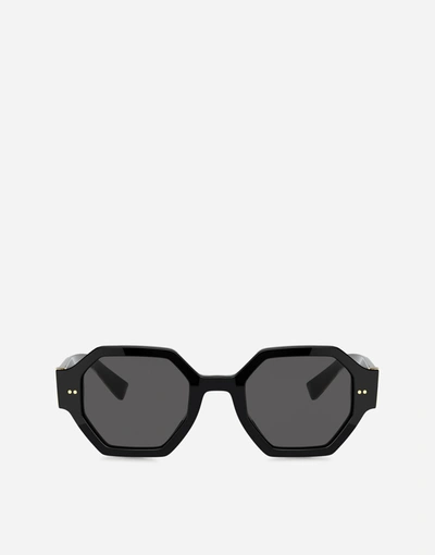 Dolce & Gabbana Gros Grain Sunglasses In Black