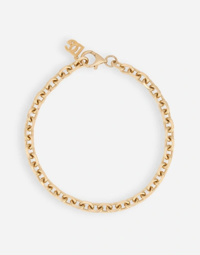 Dolce & Gabbana Logo-charm Chain Necklace In Gold