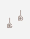 Dolce & Gabbana Hoop Earrings With Dg Logo Pendants In Silver