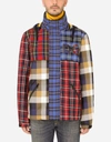 DOLCE & GABBANA CHECK PATCHWORK JACKET WITH DG PATCH