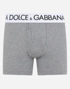 Dolce & Gabbana Long-leg Two-way Stretch Cotton Boxers In Grey