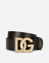 Dolce & Gabbana Black Belt With Buckle Closure And Interwoven Design In Leather Man In Multicolor