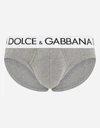 Dolce & Gabbana Mid-rise Briefs In Two-way Stretch Cotton In Grey