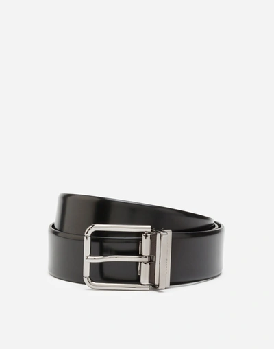 Dolce & Gabbana Leather Belt In Black