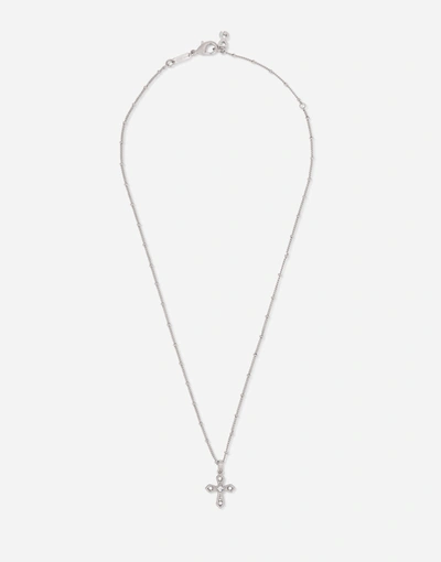 Dolce & Gabbana Cross Necklace In Silver