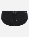 Dolce & Gabbana Logo-plaque Swim Trunks In Black