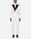Dolce & Gabbana Double-breasted Stretch Wool Sicilia-fit Tuxedo Suit In White