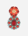 DOLCE & GABBANA METAL BROOCH WITH MULTI-COLORED RHINESTONES