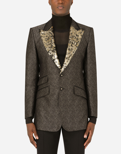 Dolce & Gabbana Lamé Jacquard Beat-fit Jacket In Multicolor