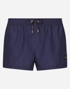 Dolce & Gabbana Logo Plaque Swim Short In Blue