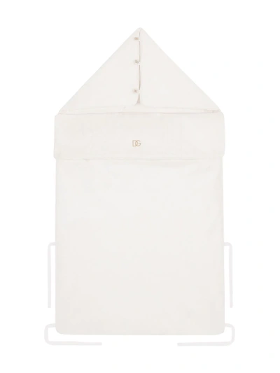 Dolce & Gabbana Logo-plaque Cotton Sleeping Bag In White