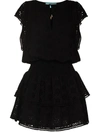 Melissa Odabash Keri Broderie Anglaise Cotton Minidress In Black
