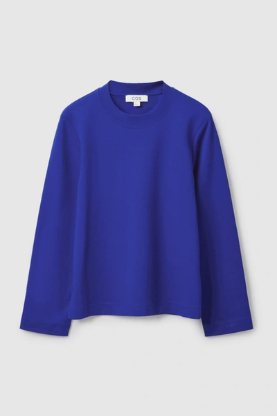 Cos Slim-fit Heavyweight Long-sleeved T-shirt In Blue