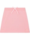 Dolce & Gabbana Embroidered Logo Drawstring-waist Skirt In Pink
