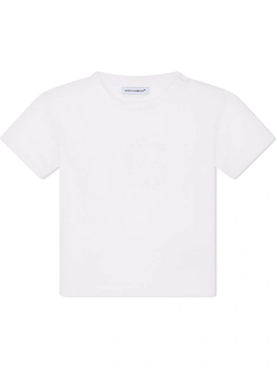 Dolce & Gabbana Babies' Kids Cotton Monochrome Logo T-shirt (3-30 Months) In White