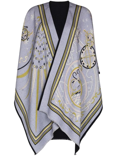 Emilio Pucci Esperidi-print Wool Shawl In Blue