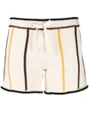 JIL SANDER STRIPED KNITTED SHORTS