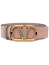 VALENTINO GARAVANI CRYSTAL-EMBELLISHED VLOGO LEATHER BELT