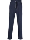 Brunello Cucinelli Drawstring Straight-leg Trousers In Blue