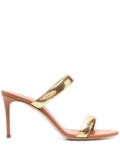 Casadei Roma 25mm Metallic-effect Sandals In Multicolour