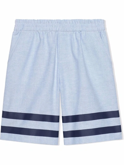 Gucci Kids' Striped Border Shorts In Blue