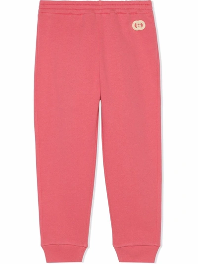 Gucci Kids' Gg-appliqué Track Trousers In Pink