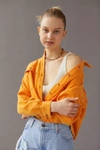 Bdg Caleb Cropped Flannel Shirt In Orange