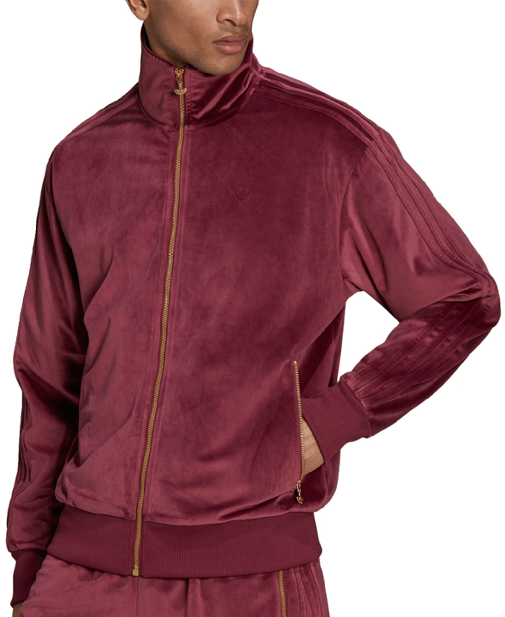トップス  Firebird Velour Track Jacket Adidas Originals Adidas Men's Velour Firebird Track Jacket In Red