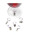 TRUE BRANDS WINERY PEWTER WINE CHARMS, SET OF 6