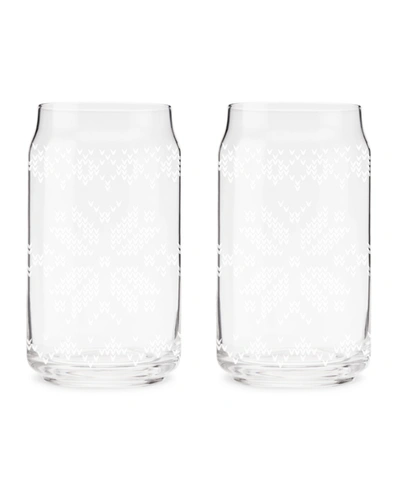 Foster & Rye Nordic Knit Pint Glass Set, 2 Piece In Clear