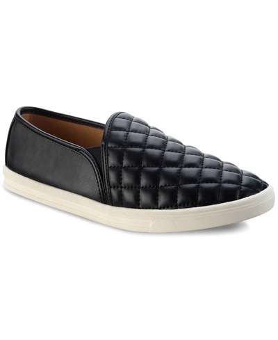 Sun + Stone Women's Mariam Quilted Slip-on Sneakers, Created For Macy's In Black