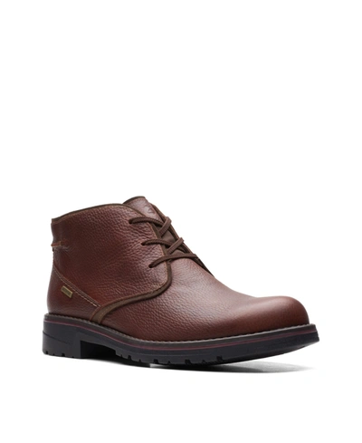 Clarks Men's Collection Morris Peak Leather Chukka Boots In Brown Tumbled Leather