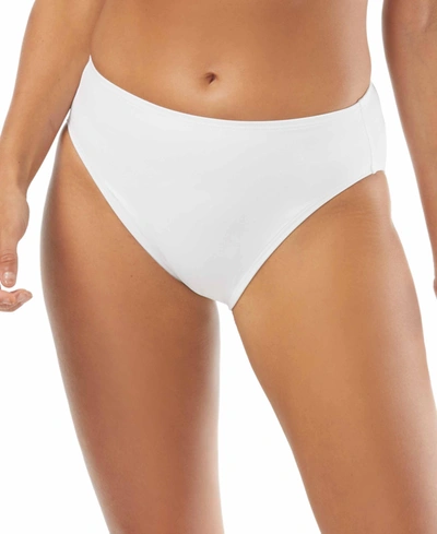 Carmen Marc Valvo Women's Textured High-waisted Bikini Bottoms In White