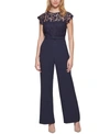 ELIZA J LACE-TOP WIDE-LEG JUMPSUIT